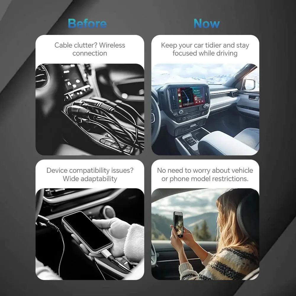 2025 NEW 2 In 1 Wireless Carplay AI Box Android Auto Plug And Play Applicable To Convert Original Car Wired Carplay To Wireless Renwoda Speciality Store