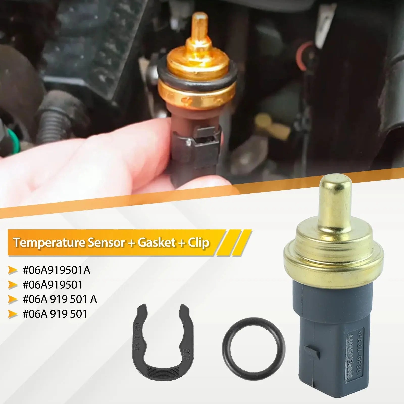 06A919501A Engine Coolant Temperature Sensor w/O-ring For Audi A3 A4 A5 A6 VW GOLF Seat Skoda 06A919501 06A 919 501A 06A 919 501 Yiyasu Store