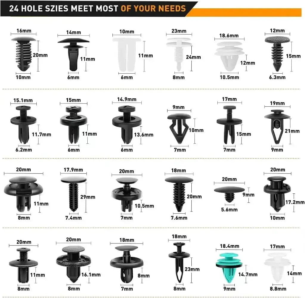 800pcs-100Pcs Car Fastener Clip Kit Fender Rivet Plastic Clips Auto Body Push Retainer Pin Rivet Bumper Door Trim Panel Repair Car Interesting Items Store