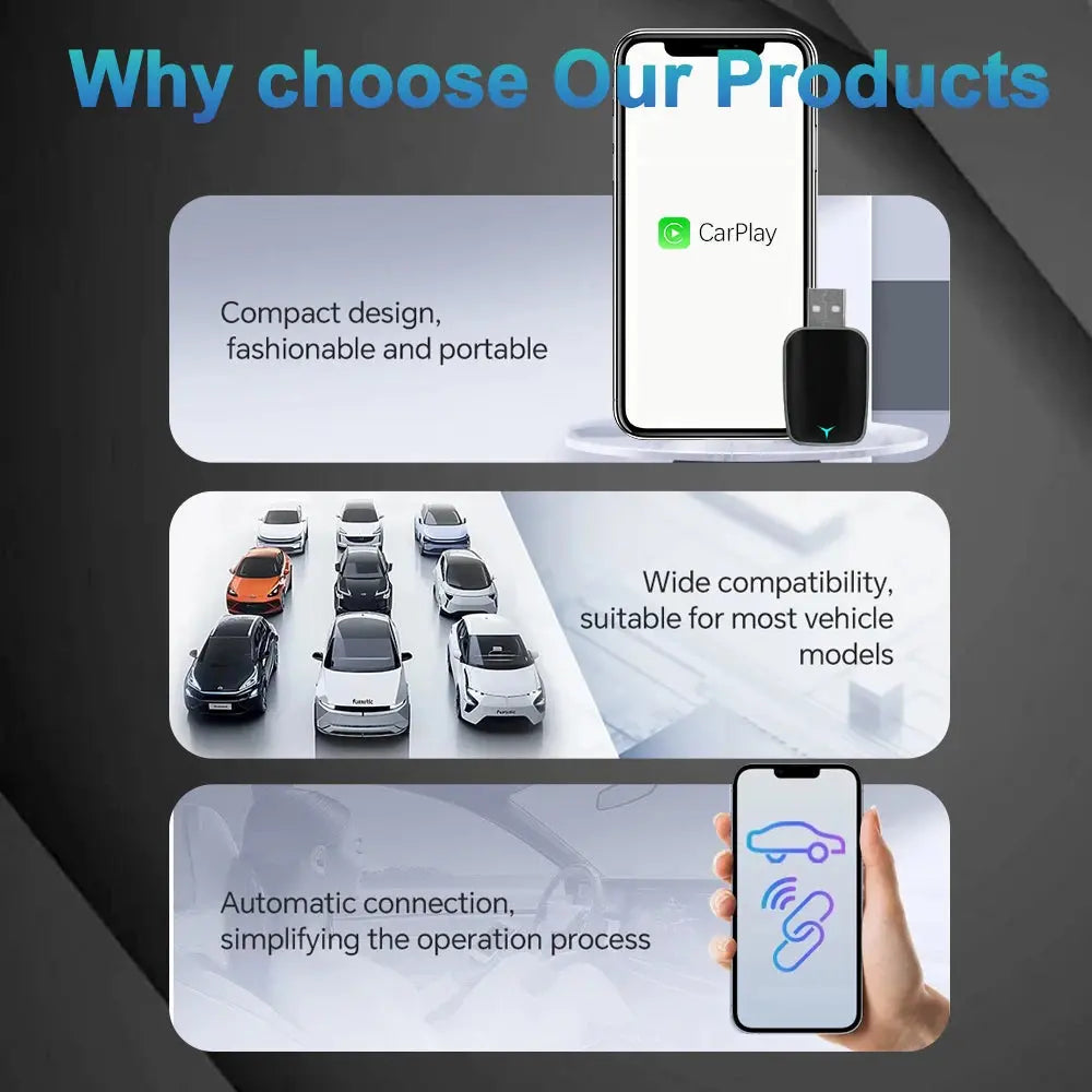 2025 NEW 2 In 1 Wireless Carplay AI Box Android Auto Plug And Play Applicable To Convert Original Car Wired Carplay To Wireless Renwoda Speciality Store