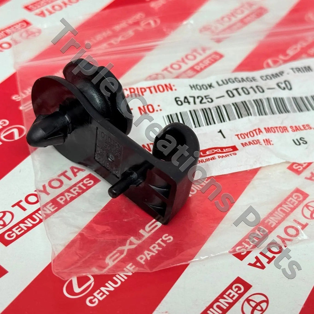 647250T010C0 Genuine Toyota Camry Avalon Black Hook Luggage 64725-0T010-C0 OEM Fastpartz