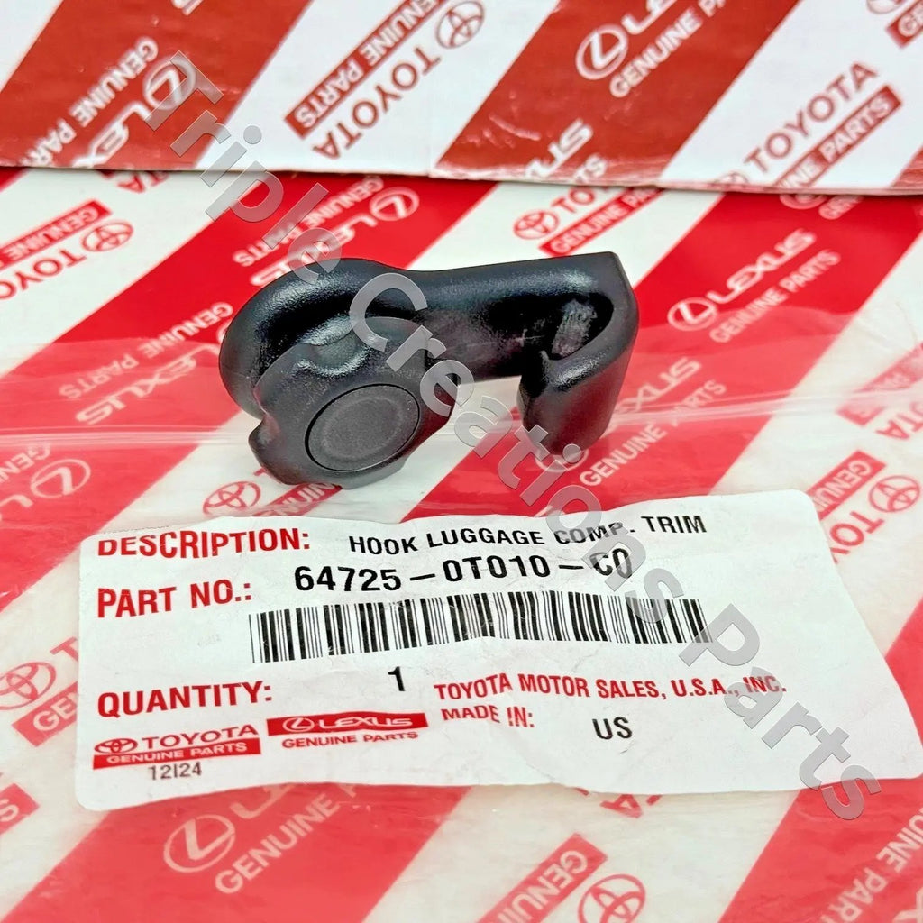 647250T010C0 Genuine Toyota Camry Avalon Black Hook Luggage 64725-0T010-C0 OEM Fastpartz