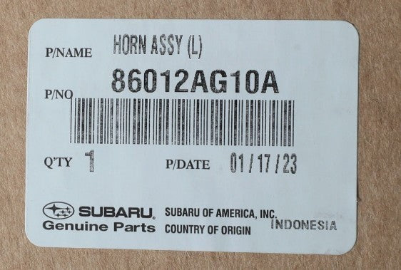 2005-2023 Ascent Impreza Legacy Outback Low Note Horn 86012AG10A Genuine OEM