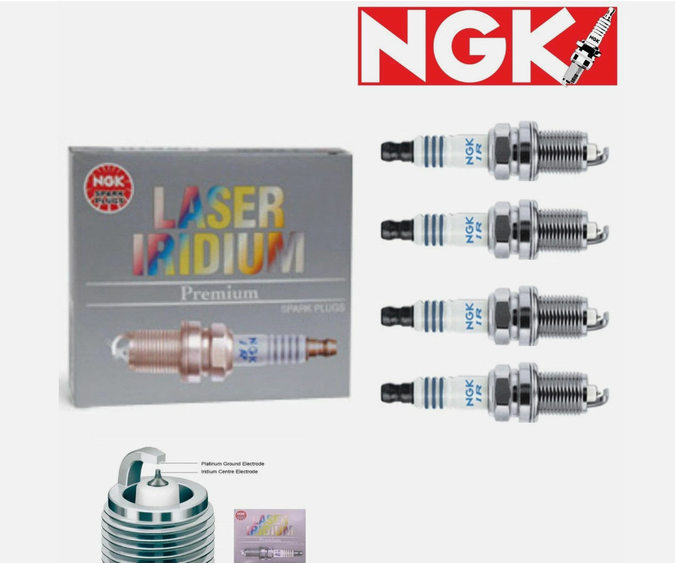4 Pack Genuine NGK 6502 Laser Iridium Spark Plug IFR5L11 Honda FourTrax Rincon