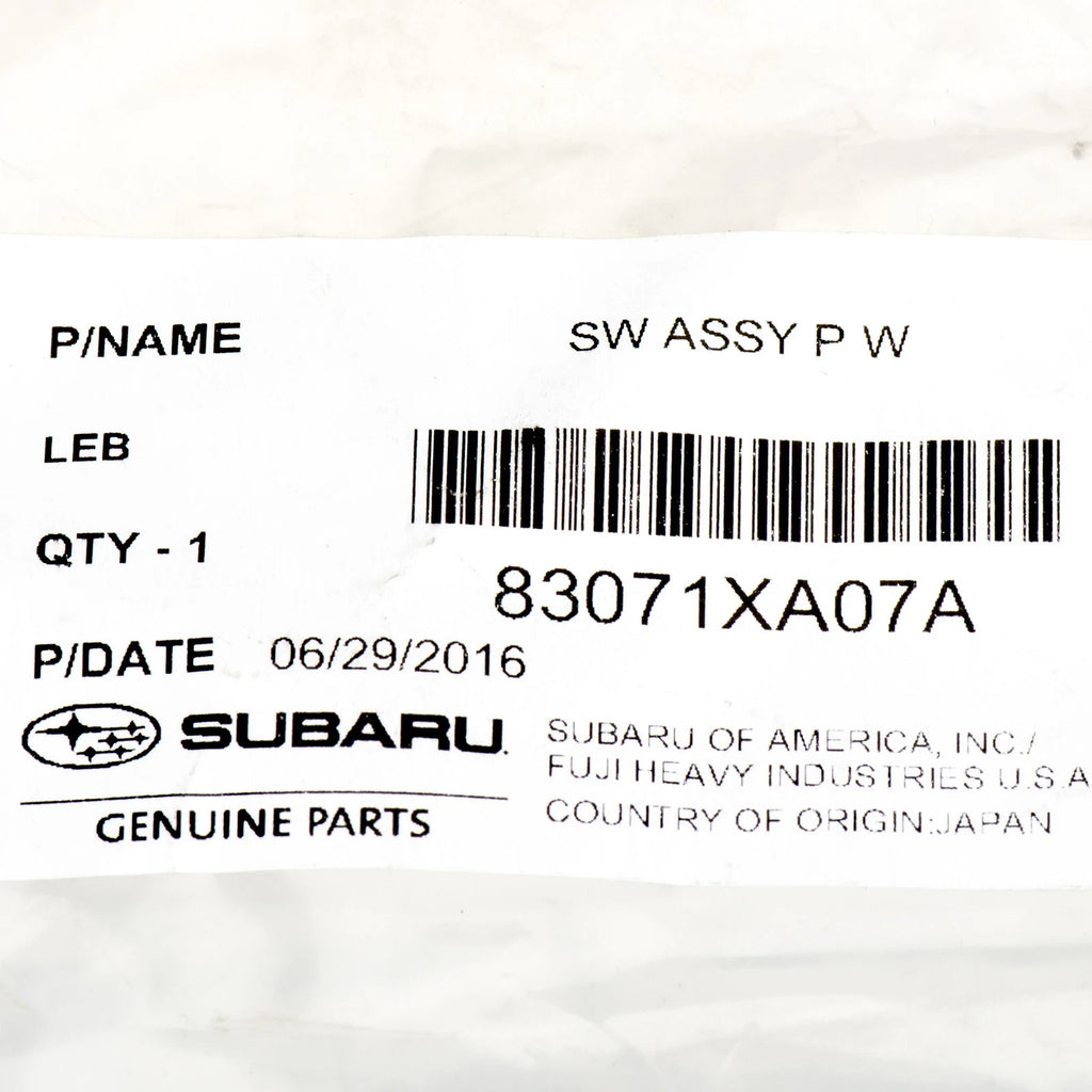 2008-2014 Subaru Tribeca Front Driver Power Window Switch NEW 83071XA07A Genuine