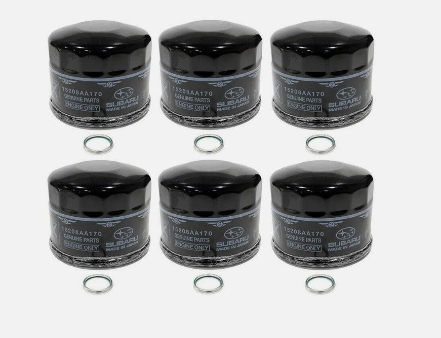 2015-2025 Subaru WRX & 22-25 BRZ Oil Filter & Crush Gasket Set Of 6 Genuine OEM